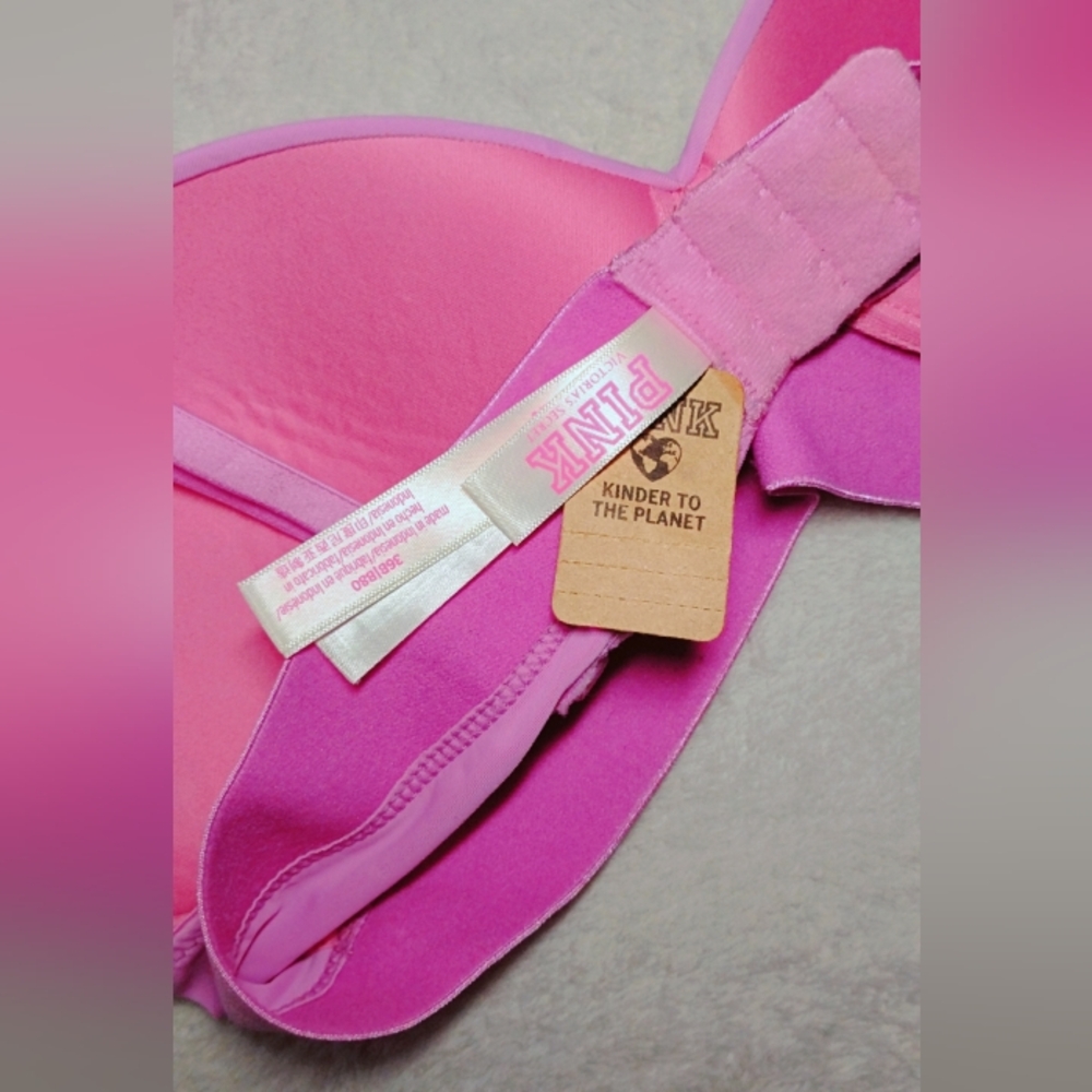 PINK Victoria's Secret Love Pink Bra - Bubblegum Pink - Picture 7 of 9